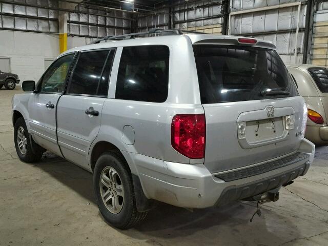 2HKYF18673H583707 - 2003 HONDA PILOT EXL SILVER photo 3