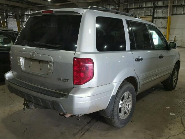 2HKYF18673H583707 - 2003 HONDA PILOT EXL SILVER photo 4