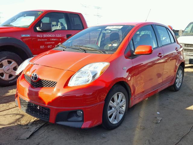 JTDKT903995250674 - 2009 TOYOTA YARIS RED photo 2