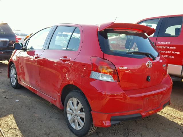 JTDKT903995250674 - 2009 TOYOTA YARIS RED photo 3