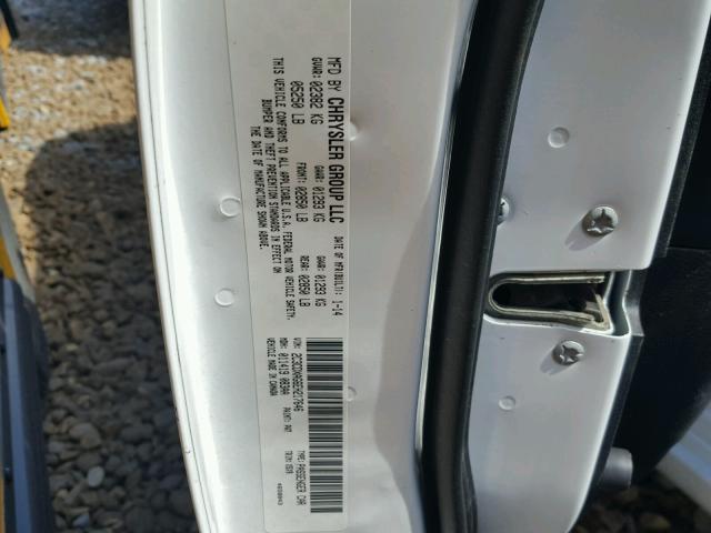 2C3CDXAG6EH217646 - 2014 DODGE CHARGER PO WHITE photo 10