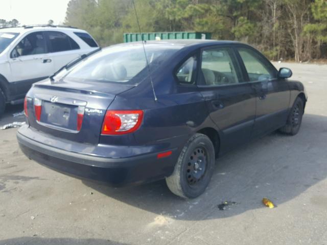 KMHDN56D26U186759 - 2006 HYUNDAI ELANTRA GL BLUE photo 4