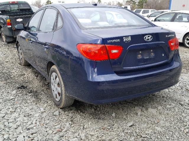 KMHDU46D97U145219 - 2007 HYUNDAI ELANTRA GL BLUE photo 3