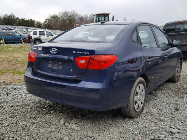 KMHDU46D97U145219 - 2007 HYUNDAI ELANTRA GL BLUE photo 4