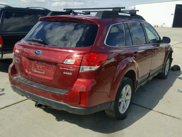 4S4BRBDC9E3215666 - 2014 SUBARU OUTBACK 2. RED photo 4