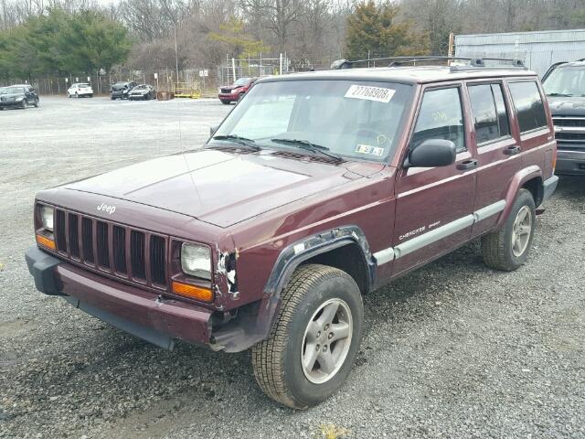 1J4FF48S7YL236722 - 2000 JEEP CHEROKEE S BURGUNDY photo 2