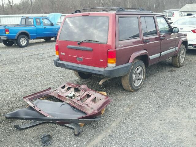 1J4FF48S7YL236722 - 2000 JEEP CHEROKEE S BURGUNDY photo 4