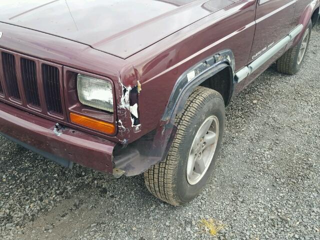 1J4FF48S7YL236722 - 2000 JEEP CHEROKEE S BURGUNDY photo 9