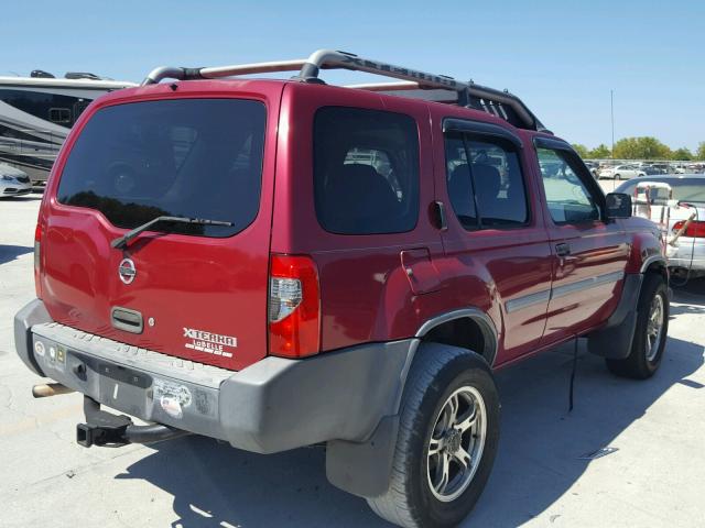 5N1DD28T72C541009 - 2002 NISSAN XTERRA XE RED photo 4