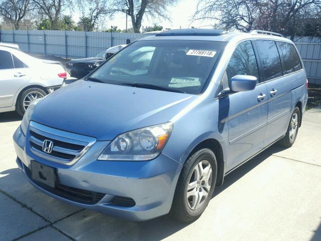 5FNRL38766B089004 - 2006 HONDA ODYSSEY EX BLUE photo 2