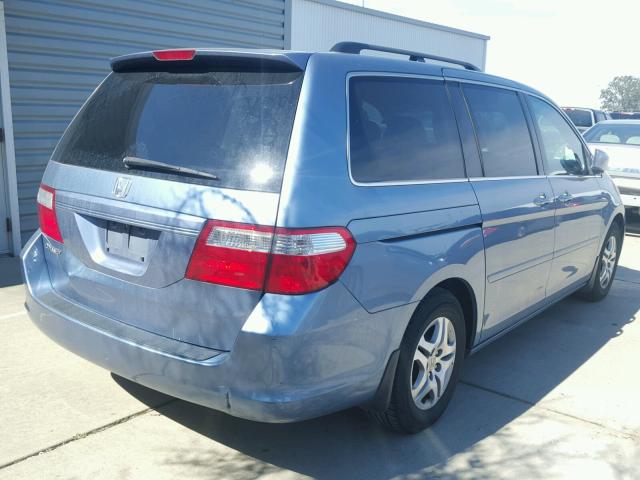 5FNRL38766B089004 - 2006 HONDA ODYSSEY EX BLUE photo 4