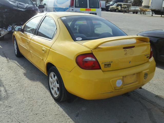 1B3ES56C53D133267 - 2003 DODGE NEON SXT YELLOW photo 3