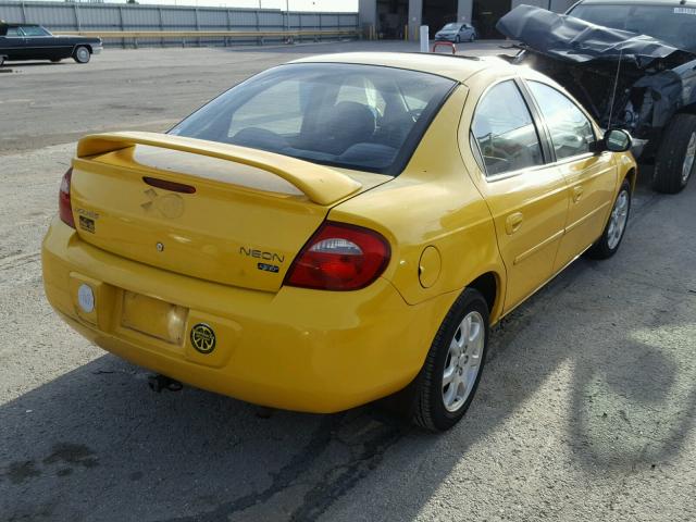 1B3ES56C53D133267 - 2003 DODGE NEON SXT YELLOW photo 4