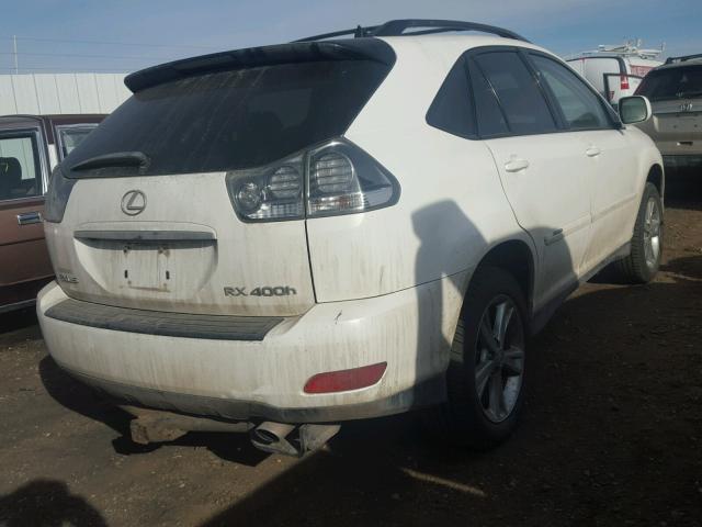 JTJHW31U672009222 - 2007 LEXUS RX 400H WHITE photo 4