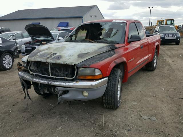 1B7GL42X62S529192 - 2002 DODGE DAKOTA SLT RED photo 2