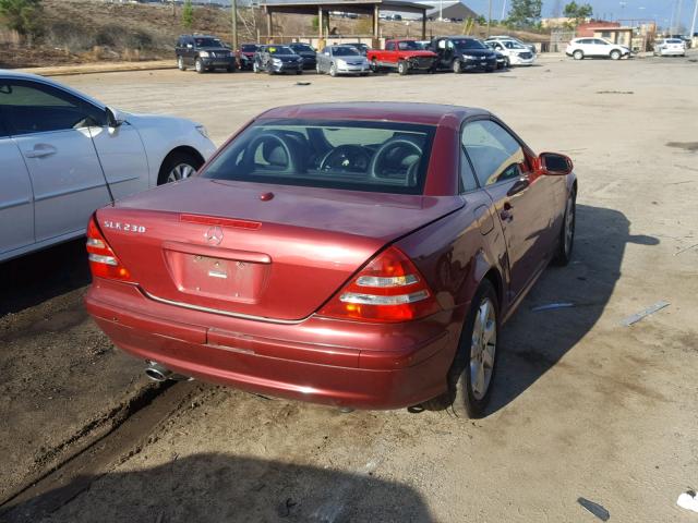 WDBKK49F13F285938 - 2003 MERCEDES-BENZ SLK 230 KO MAROON photo 4