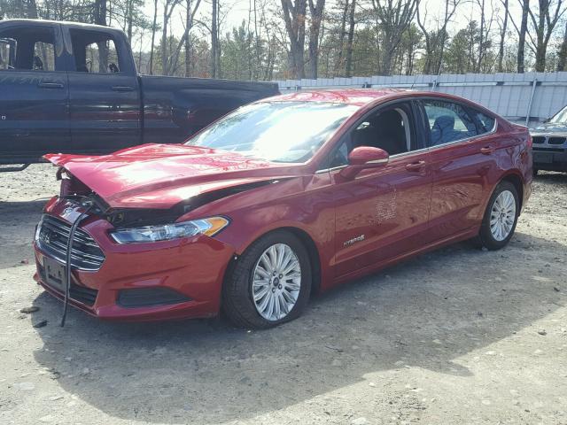 3FA6P0LU8GR218613 - 2016 FORD FUSION SE RED photo 2