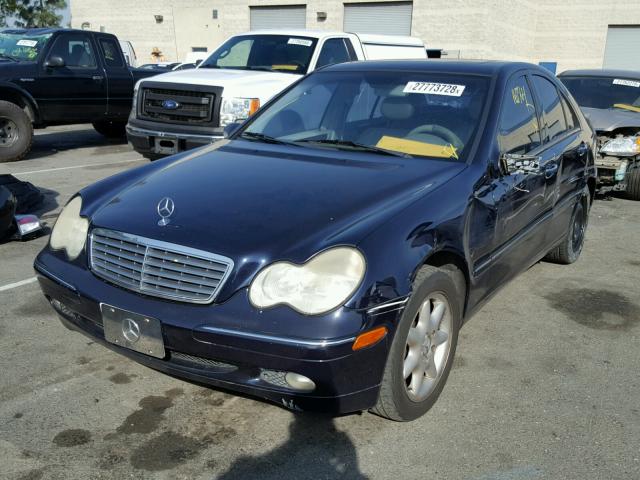 WDBRF61J02F260297 - 2002 MERCEDES-BENZ C 240 BLUE photo 2