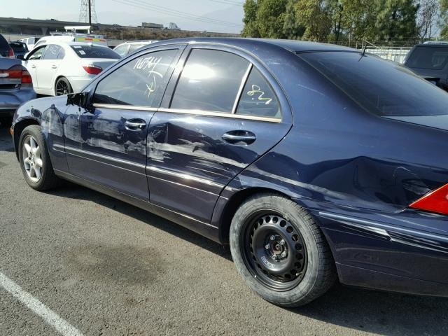 WDBRF61J02F260297 - 2002 MERCEDES-BENZ C 240 BLUE photo 9