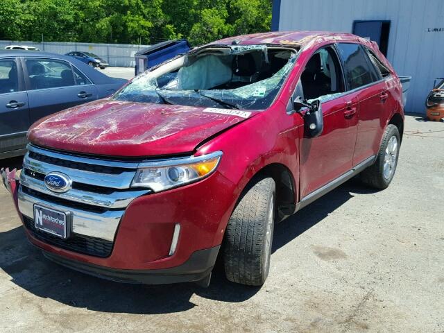 2FMDK3KC9DBB59510 - 2013 FORD EDGE LIMIT RED photo 2