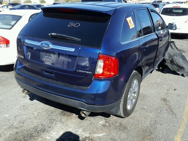 2FMDK3KC3BBA93372 - 2011 FORD EDGE LIMIT BLUE photo 4