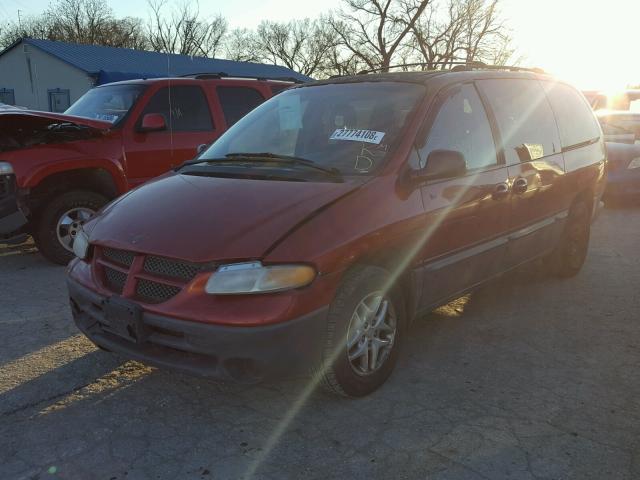 1B4GP54L0YB626995 - 2000 DODGE GRAND CARA RED photo 2