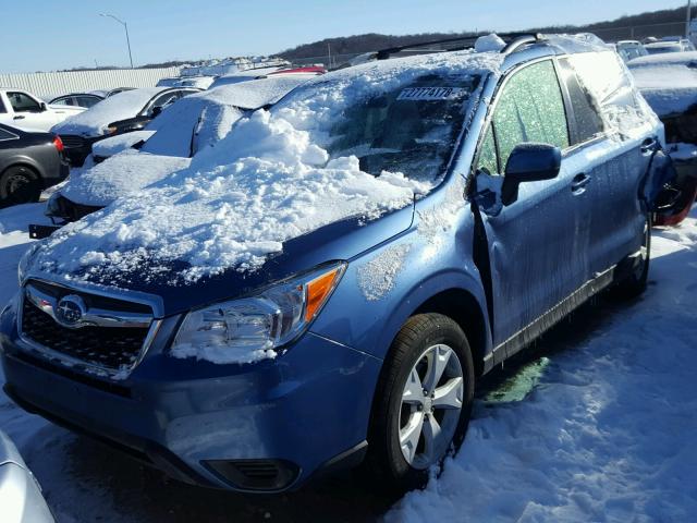 JF2SJADC8FH838367 - 2015 SUBARU FORESTER 2 BLUE photo 2