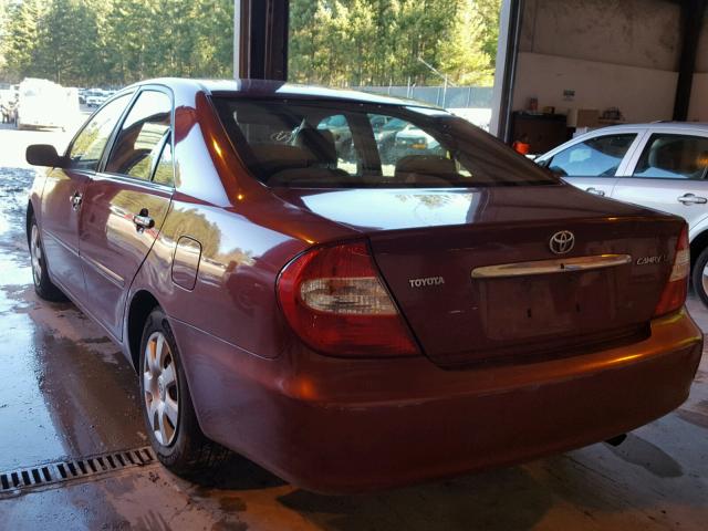 4T1BE32K32U071856 - 2002 TOYOTA CAMRY LE MAROON photo 3