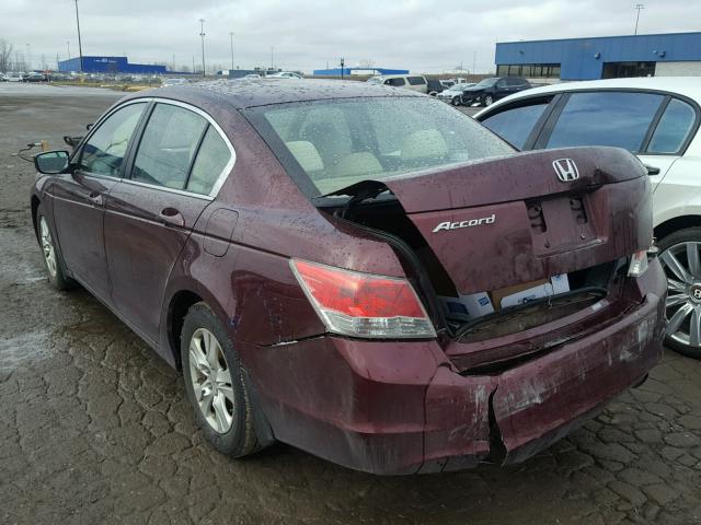 1HGCP26408A038107 - 2008 HONDA ACCORD LXP BURGUNDY photo 3