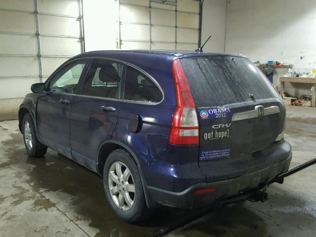 JHLRE48587C039818 - 2007 HONDA CR-V EX BLUE photo 3