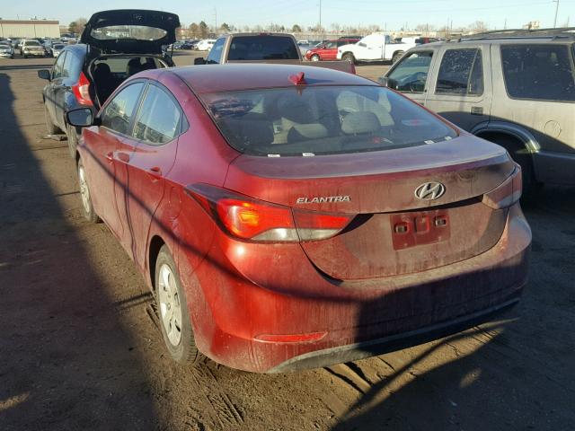 5NPDH4AE2GH698684 - 2016 HYUNDAI ELANTRA SE RED photo 3