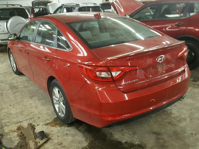 5NPE24AF3HH474467 - 2017 HYUNDAI SONATA SE RED photo 3