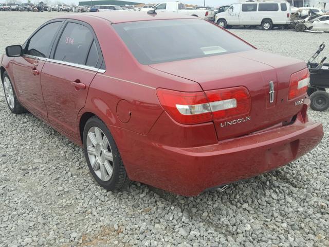 3LNHM26T77R637025 - 2007 LINCOLN MKZ MAROON photo 3