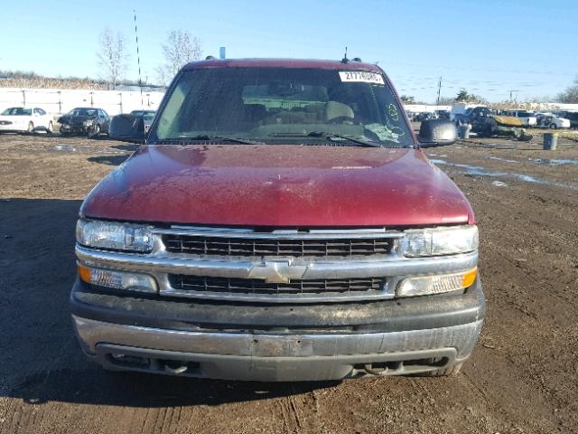 1GNFK16Z85J101215 - 2005 CHEVROLET SUBURBAN K MAROON photo 9