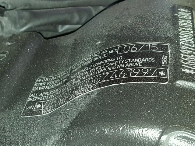 WB10D1300GZ461997 - 2016 BMW S 1000 XR RED photo 10