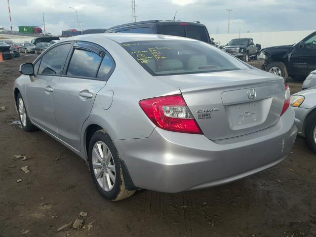 19XFB2F92CE041408 - 2012 HONDA CIVIC EXL SILVER photo 3
