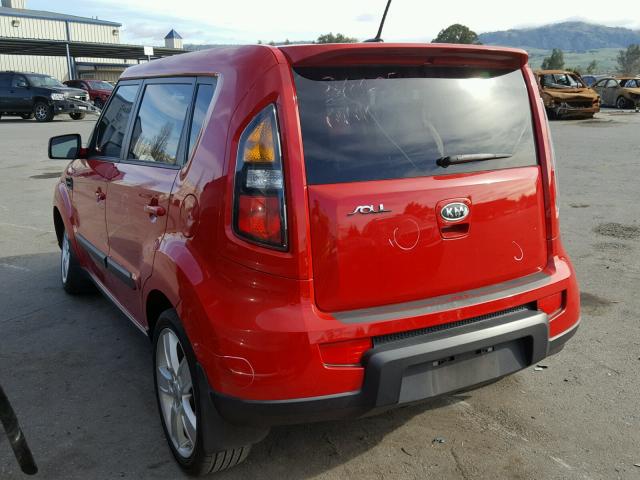 KNDJT2A26B7285109 - 2011 KIA SOUL + RED photo 3