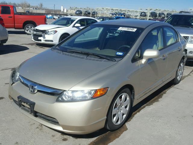 1HGFA16587L012665 - 2007 HONDA CIVIC LX BEIGE photo 2