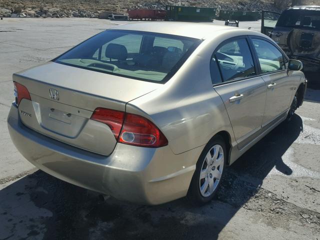 1HGFA16587L012665 - 2007 HONDA CIVIC LX BEIGE photo 4