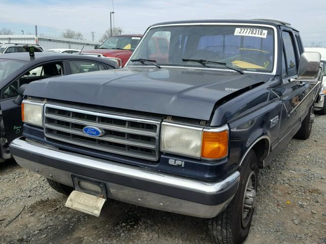 1FTHX25G6KKB43350 - 1989 FORD F250 BLUE photo 2