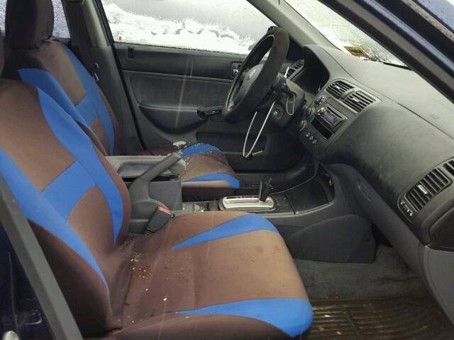 2HGES26703H552163 - 2003 HONDA CIVIC EX BLUE photo 5