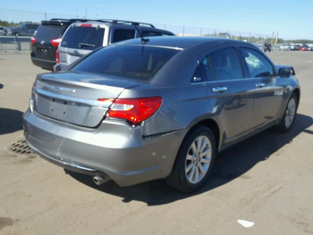 1C3CCBCGXDN688725 - 2013 CHRYSLER 200 LIMITE GRAY photo 4