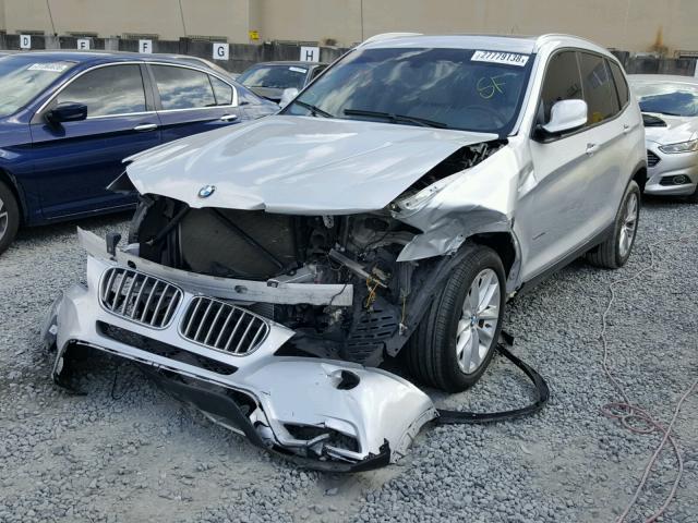 5UXWX9C52D0A20551 - 2013 BMW X3 XDRIVE2 SILVER photo 2