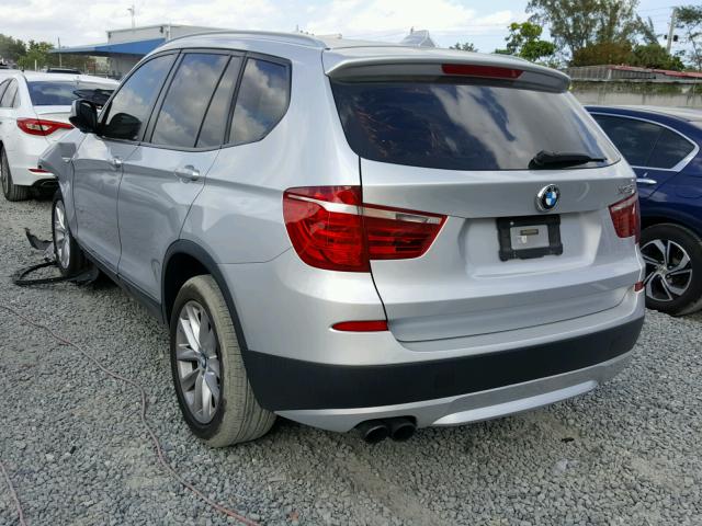 5UXWX9C52D0A20551 - 2013 BMW X3 XDRIVE2 SILVER photo 3