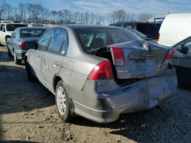 JHMES16515S006084 - 2005 HONDA CIVIC LX GRAY photo 3