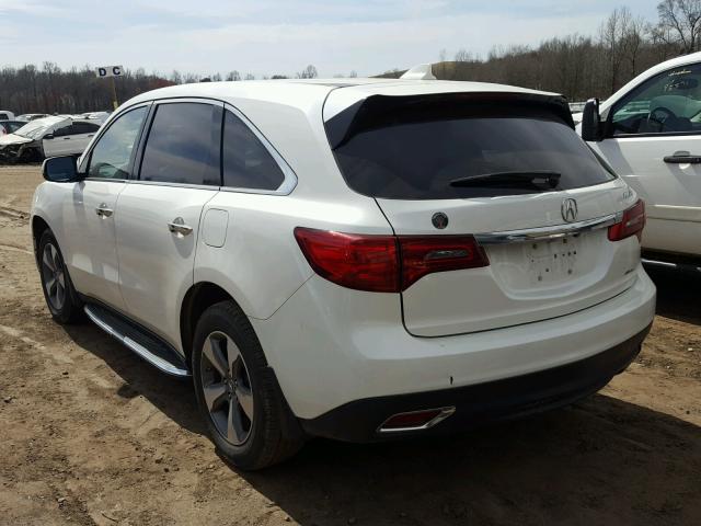 5FRYD4H27EB013629 - 2014 ACURA MDX WHITE photo 3