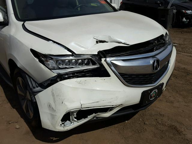 5FRYD4H27EB013629 - 2014 ACURA MDX WHITE photo 9