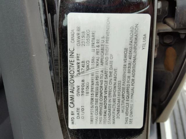 2CNBE634616936253 - 2001 CHEVROLET TRACKER LT BLACK photo 10