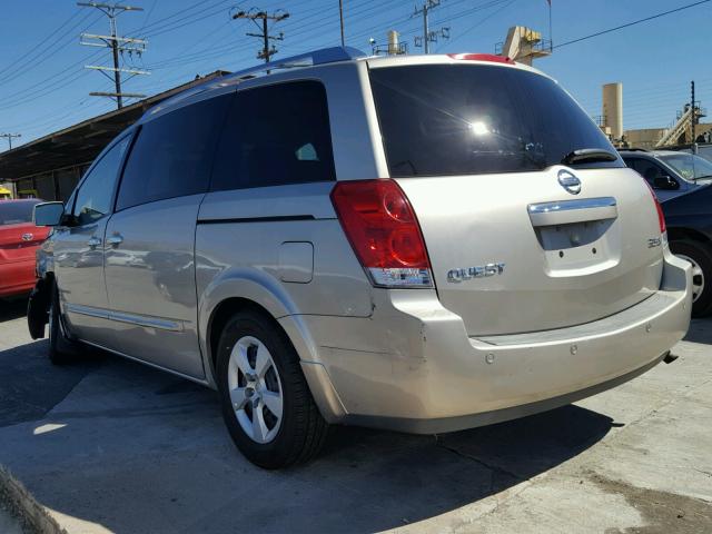 5N1BV28U37N142168 - 2007 NISSAN QUEST S GOLD photo 3