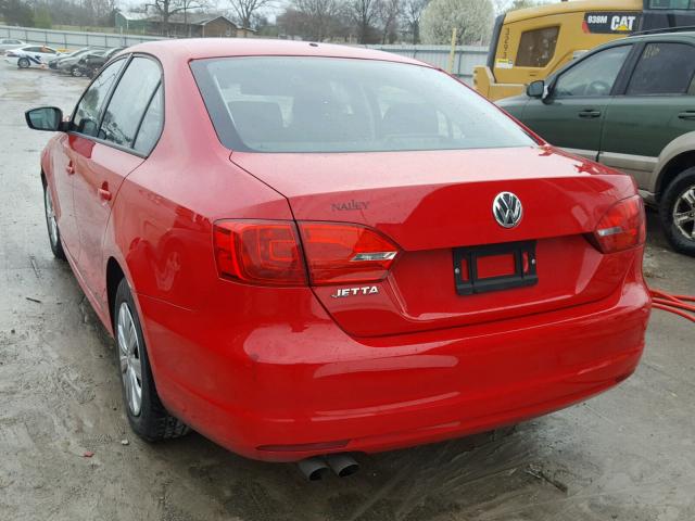 3VW2K7AJ4EM438461 - 2014 VOLKSWAGEN JETTA BASE 红色 照片 3